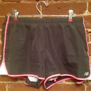Grey and Pink New Balance Running Shorts